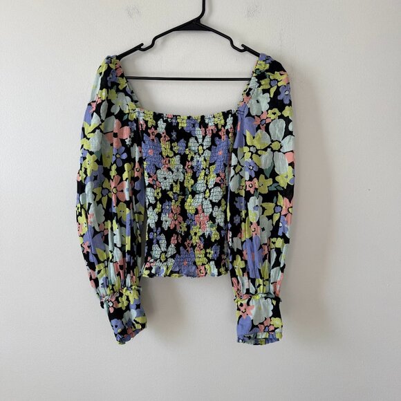Free People Ariana Floral Puff-Sleeve Top - Picture 2 of 11